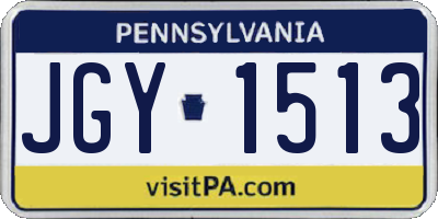 PA license plate JGY1513