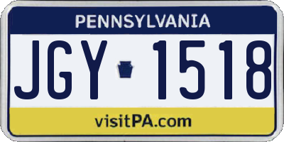 PA license plate JGY1518