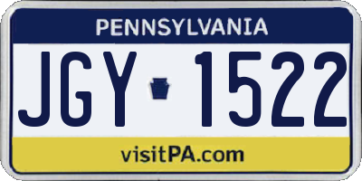 PA license plate JGY1522