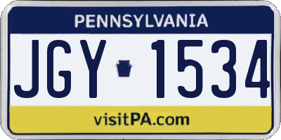 PA license plate JGY1534