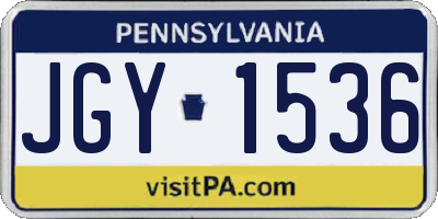 PA license plate JGY1536