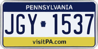 PA license plate JGY1537