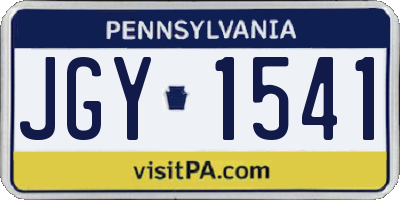 PA license plate JGY1541