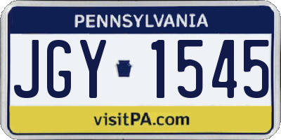 PA license plate JGY1545