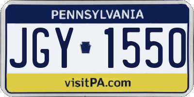 PA license plate JGY1550