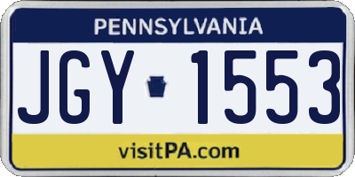 PA license plate JGY1553