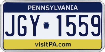 PA license plate JGY1559
