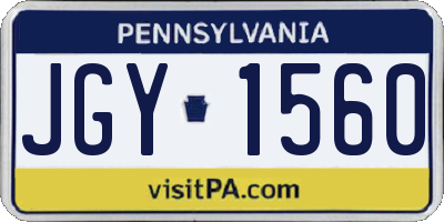 PA license plate JGY1560