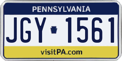 PA license plate JGY1561