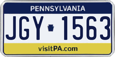 PA license plate JGY1563