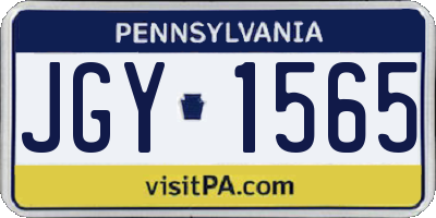 PA license plate JGY1565