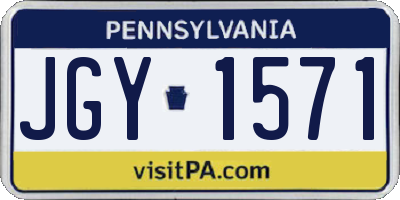 PA license plate JGY1571