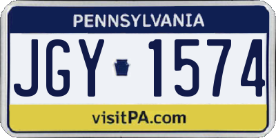 PA license plate JGY1574