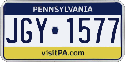 PA license plate JGY1577