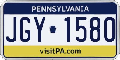 PA license plate JGY1580