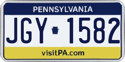 PA license plate JGY1582