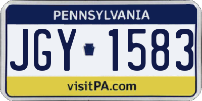 PA license plate JGY1583