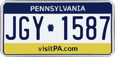 PA license plate JGY1587