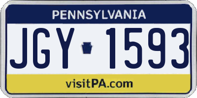 PA license plate JGY1593