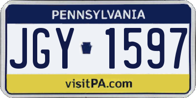 PA license plate JGY1597