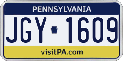 PA license plate JGY1609