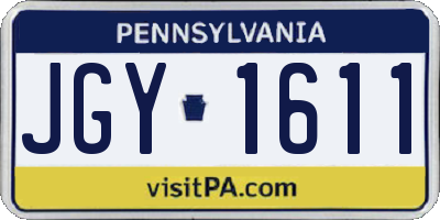 PA license plate JGY1611