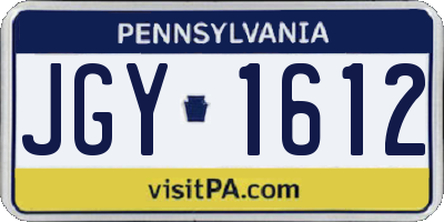 PA license plate JGY1612