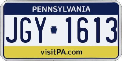 PA license plate JGY1613