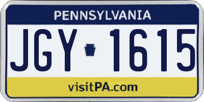 PA license plate JGY1615