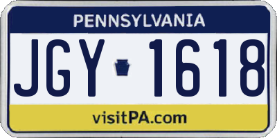PA license plate JGY1618