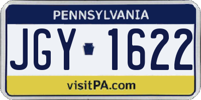 PA license plate JGY1622