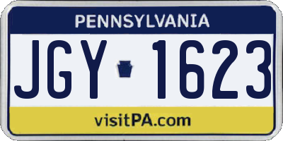 PA license plate JGY1623