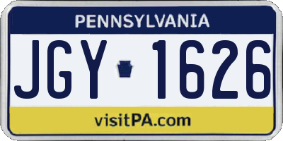 PA license plate JGY1626