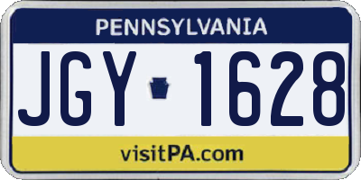 PA license plate JGY1628