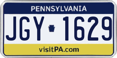 PA license plate JGY1629