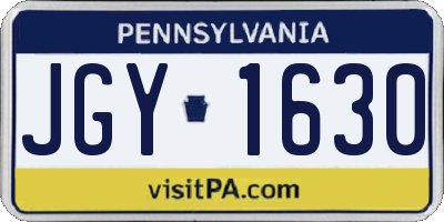 PA license plate JGY1630