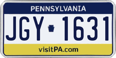 PA license plate JGY1631