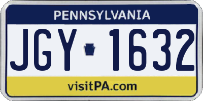 PA license plate JGY1632