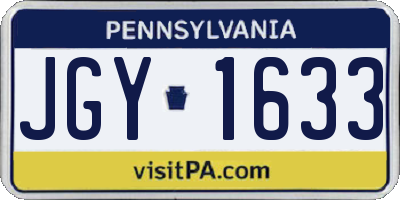 PA license plate JGY1633