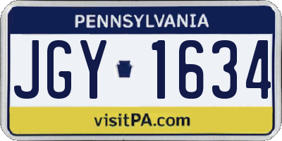 PA license plate JGY1634