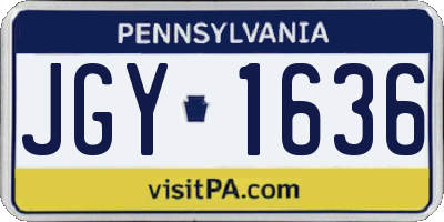 PA license plate JGY1636
