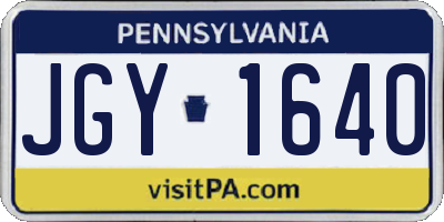 PA license plate JGY1640