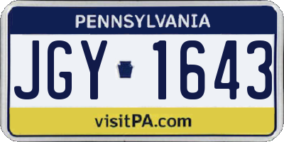 PA license plate JGY1643