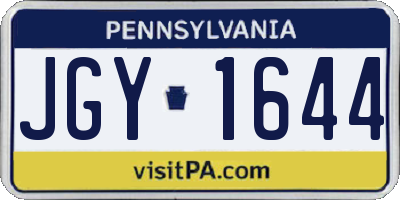 PA license plate JGY1644