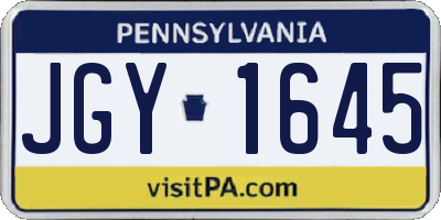 PA license plate JGY1645