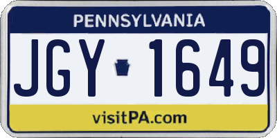 PA license plate JGY1649