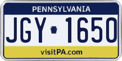 PA license plate JGY1650