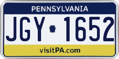 PA license plate JGY1652