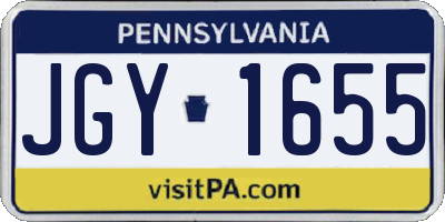 PA license plate JGY1655