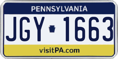PA license plate JGY1663